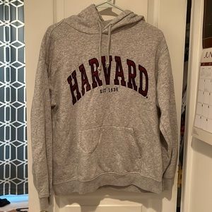 Oversized, gray, H&M,  Harvard sweatshirt